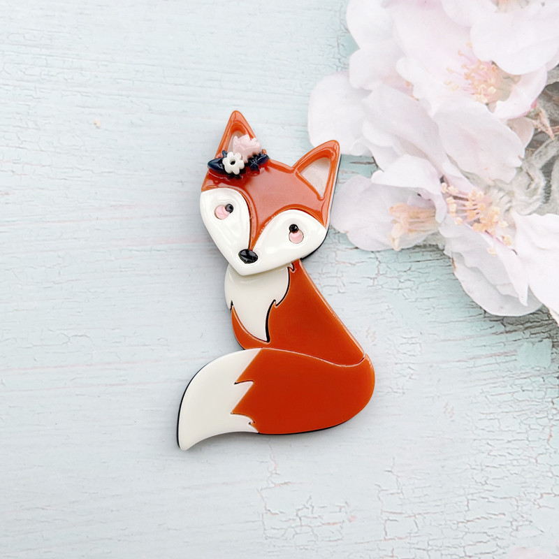 Brooches Classification Daily Occasion Cartoon Style Pin Fox Arylic Women'S Brooches
