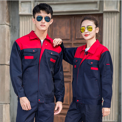 Spring Long sleeve coverall suit workshop Automobile Service Labor insurance Engineering uniforms Factory clothing men and women Same item Long sleeve work clothes wholesale