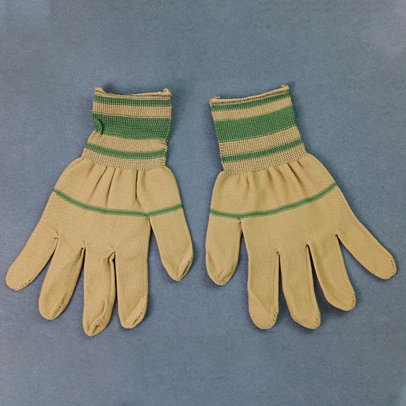 Nylon two-color electronic light and thin breathable knitted non-slip gloves dust-free 4