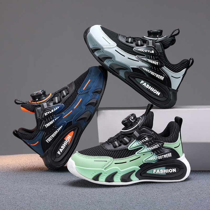 Zapatos deportivos para niños 2026 primavera nueva malla ligera transpirable zapatos de correr para niños zapatos casuales antideslizantes para niños mayores