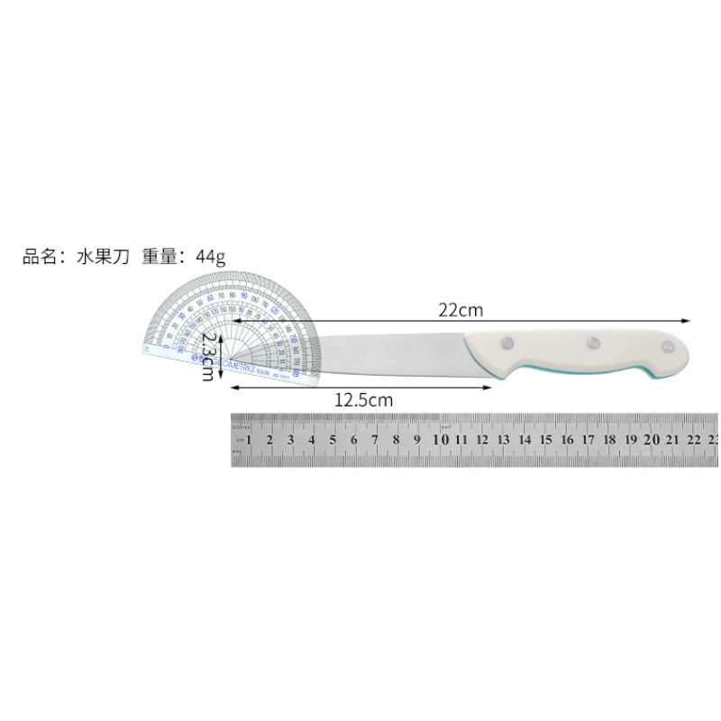 흰색과 파란색 2색 모래 과일 칼