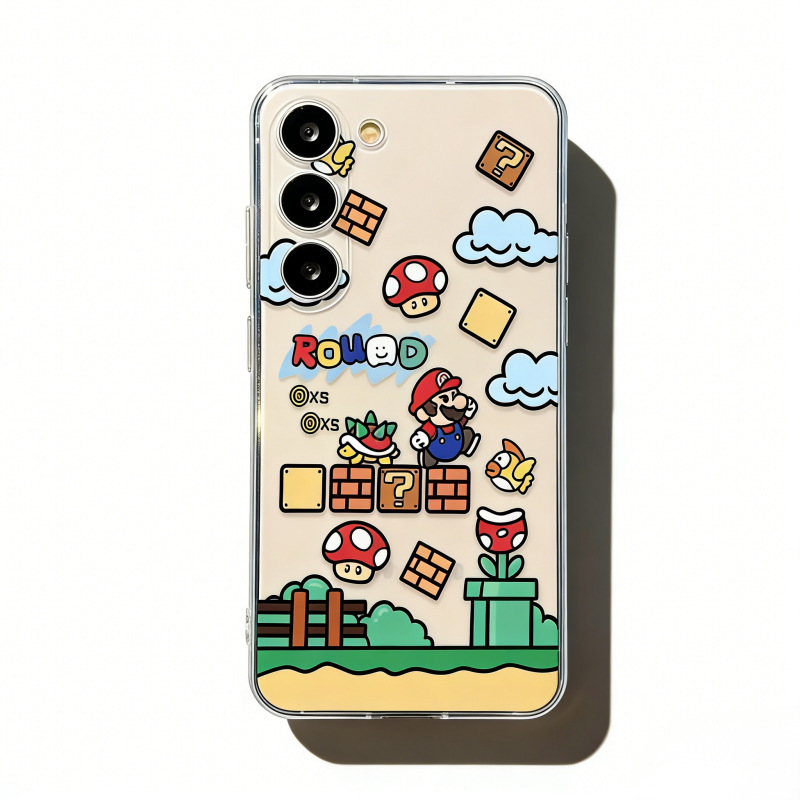 Mario Super Mario Three-Star S26 Mobile Phone Case Galaxy S25 Ultra Soft Case S23+ Cartoon S22 Mario Super Mario Three-Star S26 Mobile Phone Case Galaxy S25 Ultra Soft Case S23+ Cartoon S22
