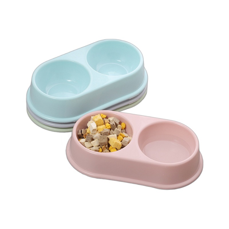 Fábrica personalizada para mascotas macarón plástico doble tazón gran tazón de comida para perros tazón de agua tazón para mascotas tazón para perros
