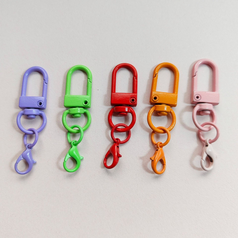 カラフルな回転ドアバックルメタルロブスタークラスプキーホルダーキャンディーカラー犬バックル diy ジュエリーアクセサリー人形バッグペンダント|undefined