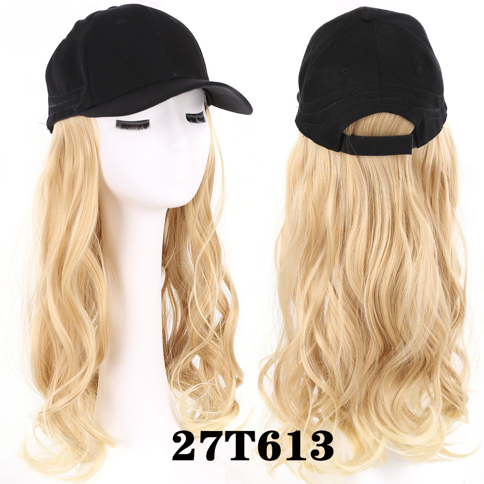 Peruca com boné integrado para mulher cabelo comprido ondulado_voghion.com