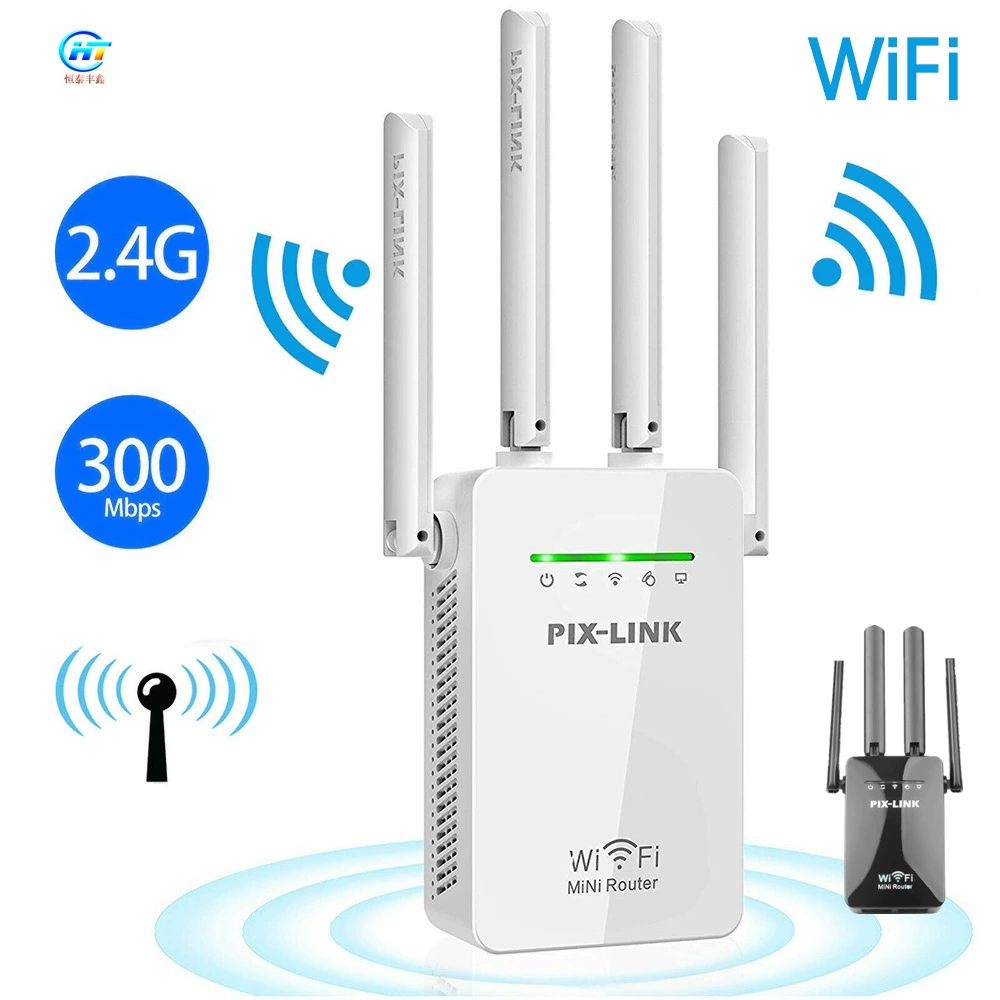 WiFi-репитер PIX-LINK WR09, 300 Мбит/с, 4 внешние антенны, двухдиапазонный усилитель