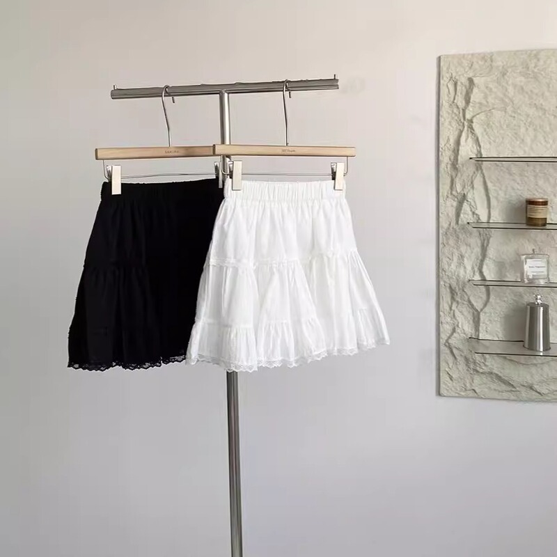 2025年夏の女性用フレンチスカート、新しい露出防止、甘い太いmm、痩身と年齢を減らす白いAラインスカート|undefined