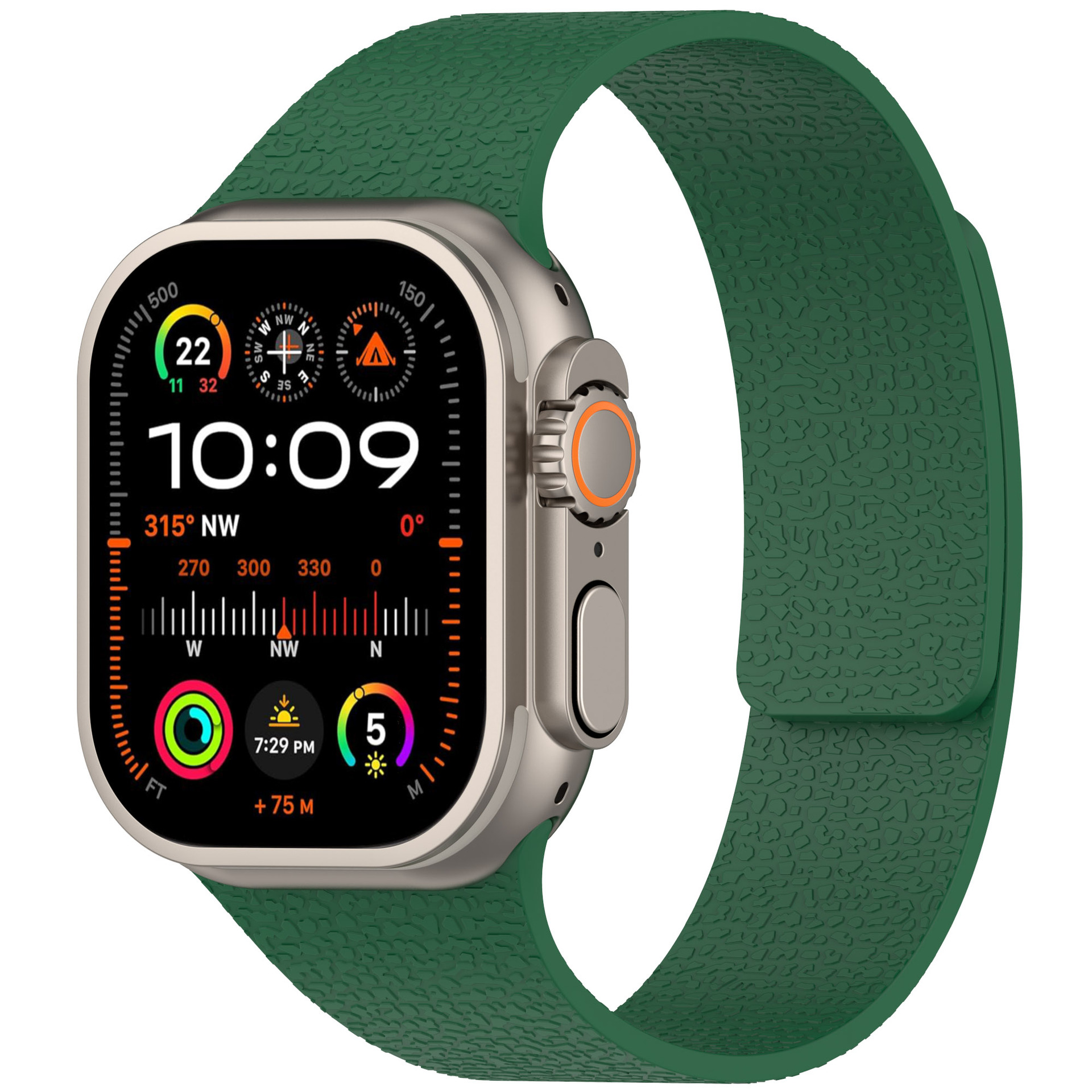 Suitable for Huawei gt5, Xiaomi s4, Apple iwatch9, litchi pattern silicone soft magnetic ultra watch strap s10 undefined