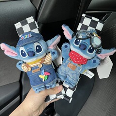 本物のリロとスティッチかわいいショルダーパッド車のシートベルトショルダーパッドぬいぐるみ車のインテリア装飾用品
