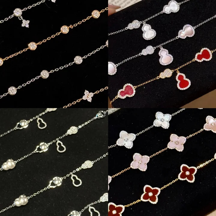 Zircon Clover Mother-Of-Pearl Bracelet Light Luxury High-End Temperament Jewelry Korean Style Ins Internet Celebrity Hot Style Jewelry Wholesale Zircon Clover Mother-Of-Pearl Bracelet Light Luxury High-End Temperament Jewelry Korean Style Ins Internet Celebrity Hot Style Jewelry Wholesale