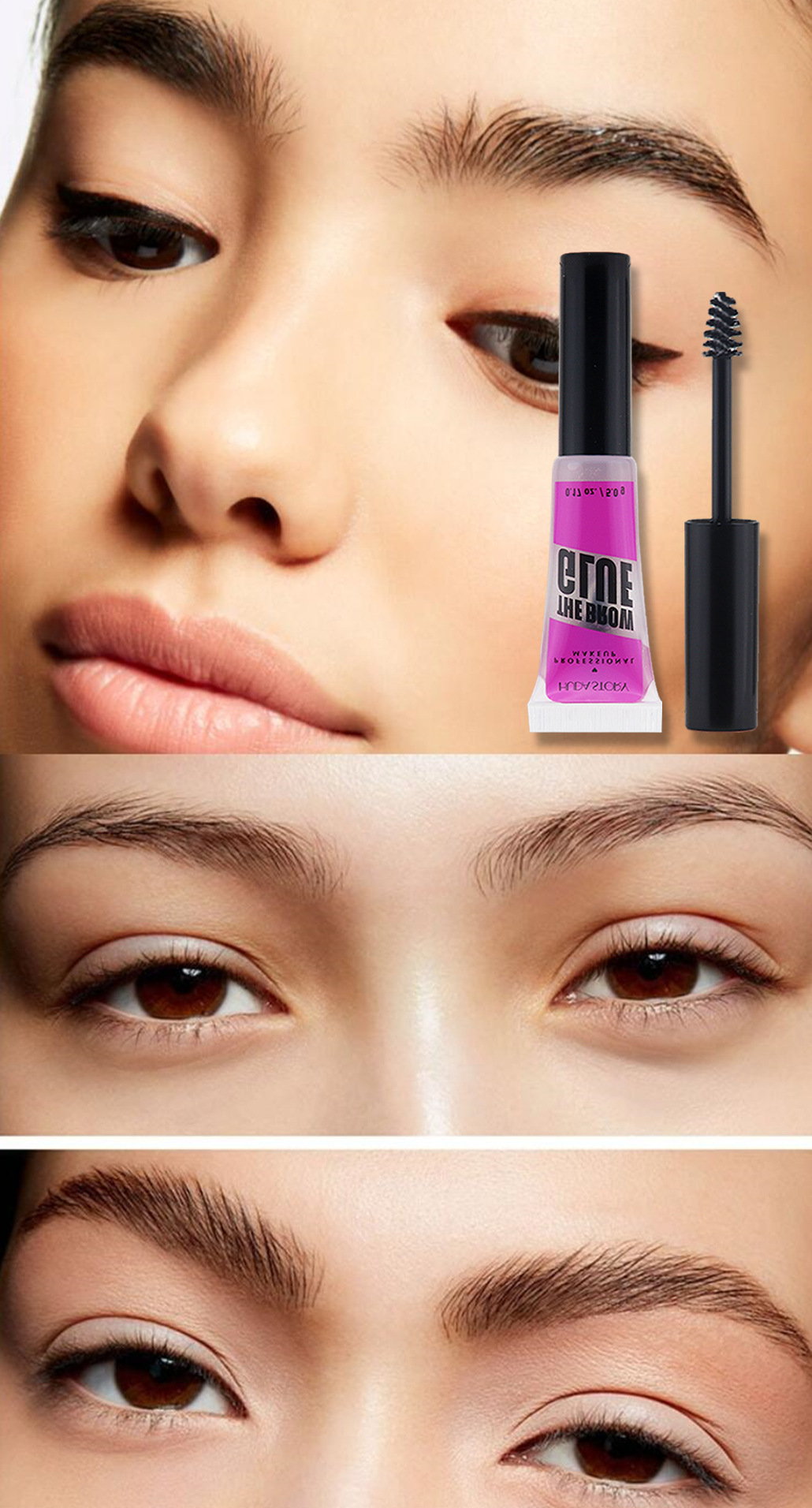 huda story Shaping Eyebrow Gel: Transparent water-resistant eyebrow shaping glue, natural, long-lasting and three-dimensional eyebrow gel undefined