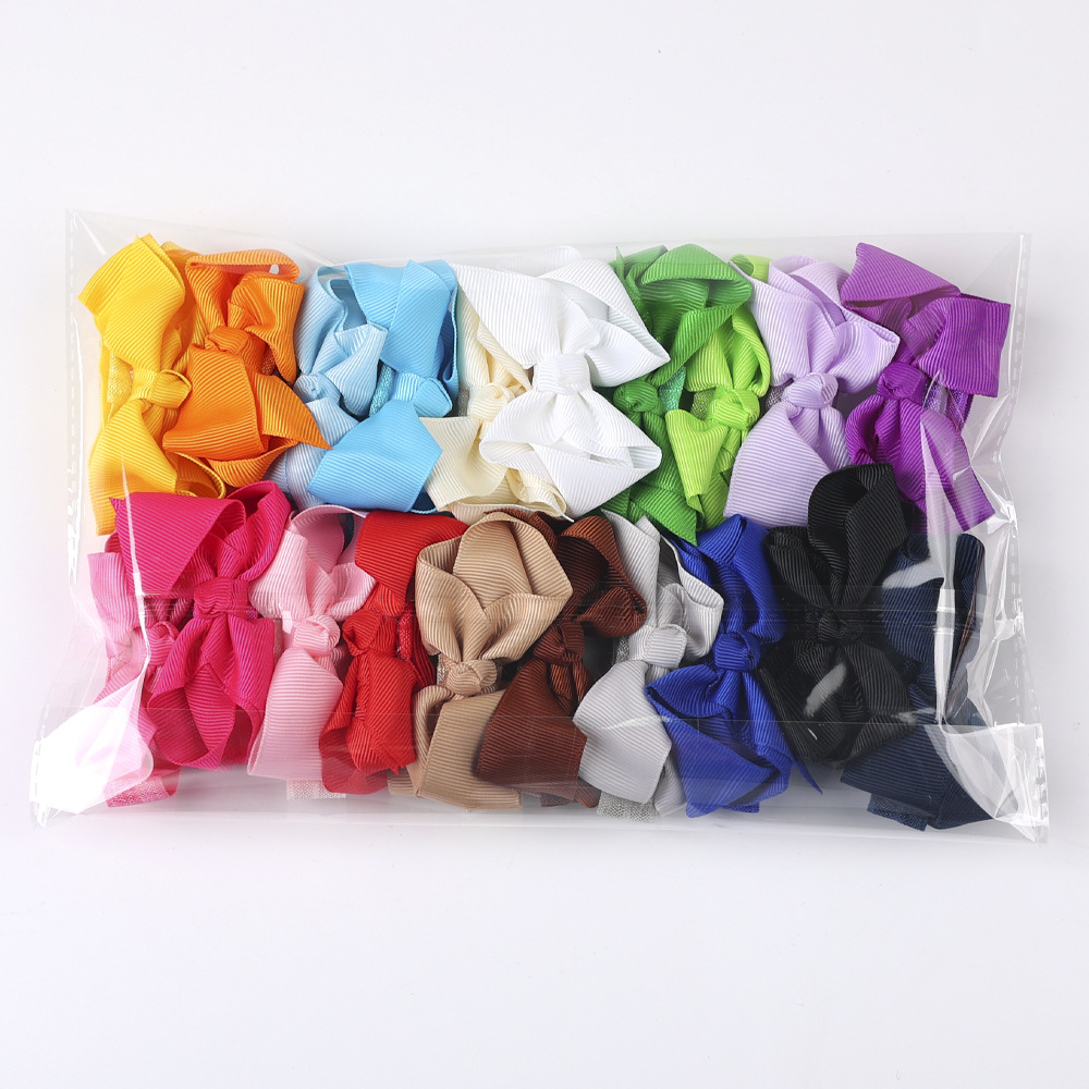 Simple Solid Color Children Thread Handmade Hair Clip 20 Pieces Set display picture 4