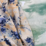 中国风小清新雪纺布料夏季中式数码印花碎花连衣裙裙子服装面料