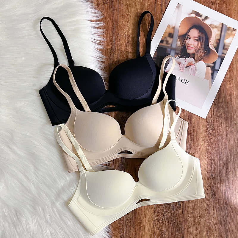 Traceless Underwear Women's Small Chest Large Gather-up Parammary Anti-sagging Anti-expansion Adjustable Bra Summer Thin