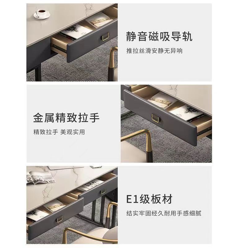 zsr輕奢岩板電腦桌現代酒店書桌寫字辦公桌學習桌臥室家用岩板辦