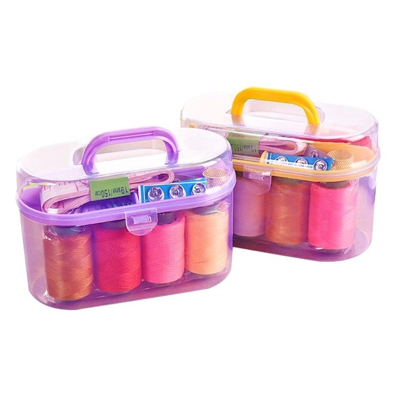 Caja de costura 10 piezas, kit grande portátil, herramientas de costura para el hogar, venta al por mayor