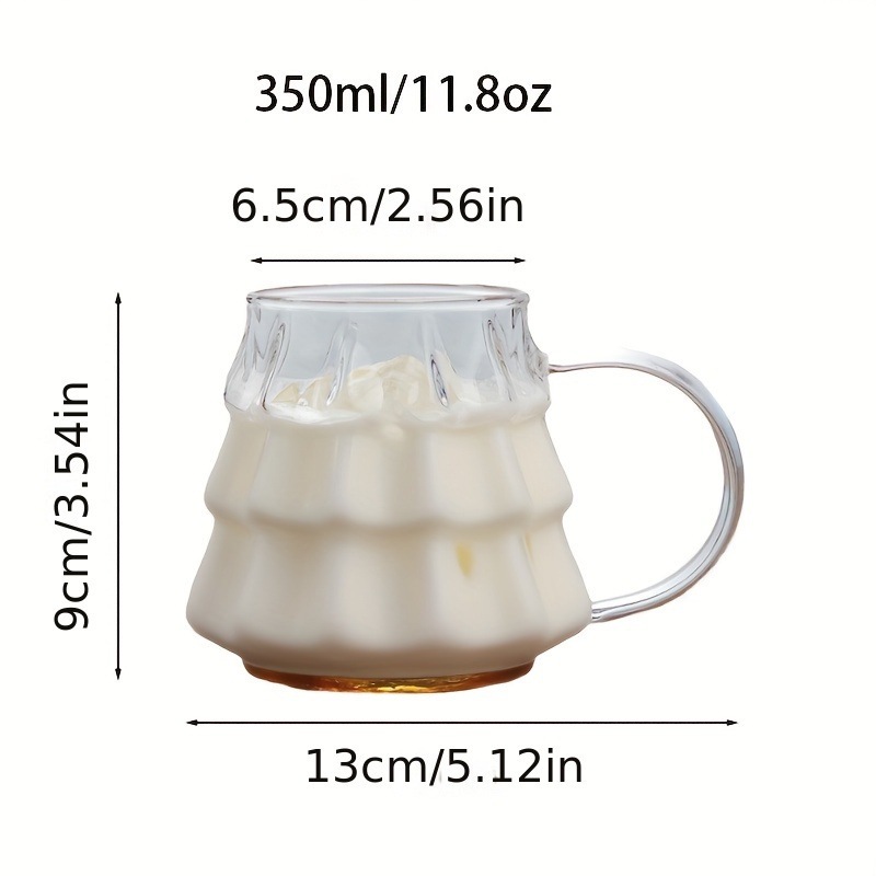 Taza de vidrio de Navidad con mango, taza de café helado, taza de latte americana, taza de leche casera transparente de alto silicio