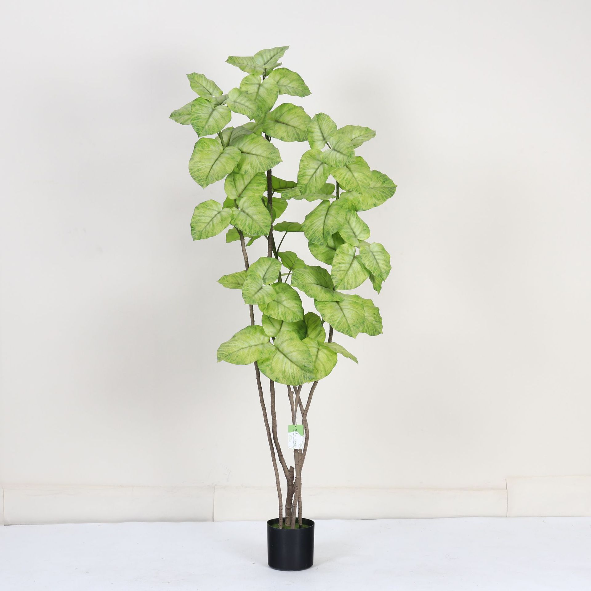 Heart Leaf Banyan árbol falso planta en maceta de simulación de alta gama planta verde interior sala de estar decoración de piso adorno paisajismo de planta biónica