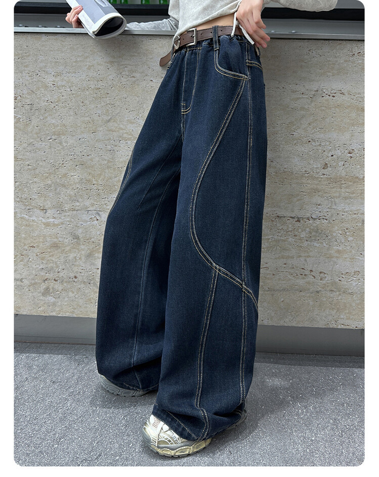 24165 Jeans White Gray Top Rabbit Fur Spring And Autumn New Children's Miscellaneous European And American Jeans_voghion.com