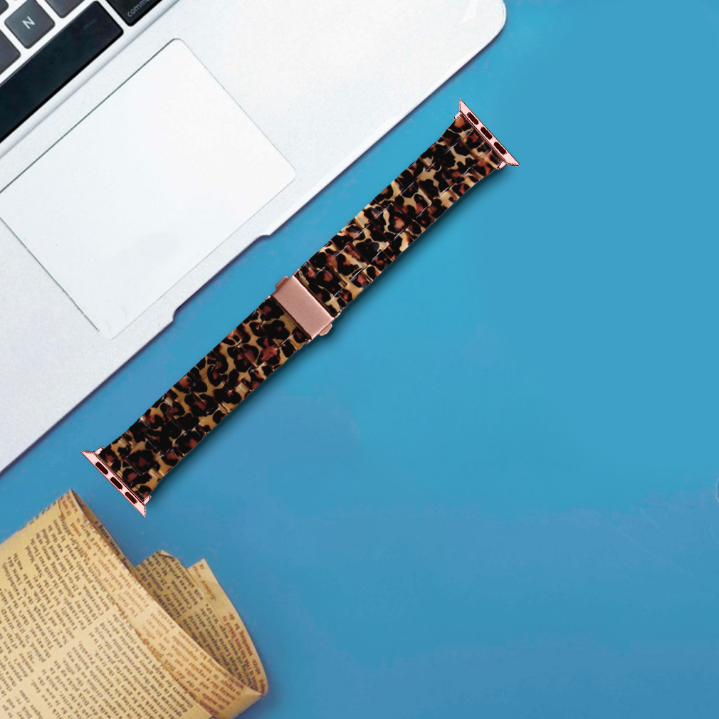 38g Weight Apple watch watchband Classification Resin Material Multicolor, Solid Color, Leopard Pattern Casual, Retro Style Casual Retro Multicolor Solid Color Leopard Apple Watch Watchband 4
