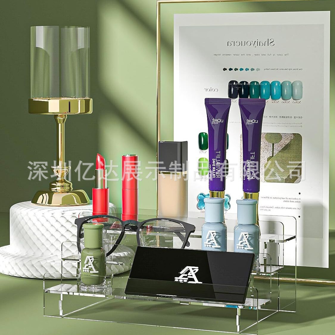 透明亚克力展示架多层置物架适用于指甲油公仔手办玩具收纳展示架