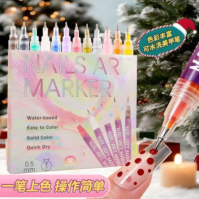 Colorful Nail Art Pens Waterproof Acrylic Paint DIY Painting Pens Graffiti Valve Pens
