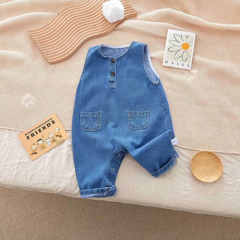 New men's and women's baby summer outfits baby boys sleeveless jumpsuit a generation of hair
