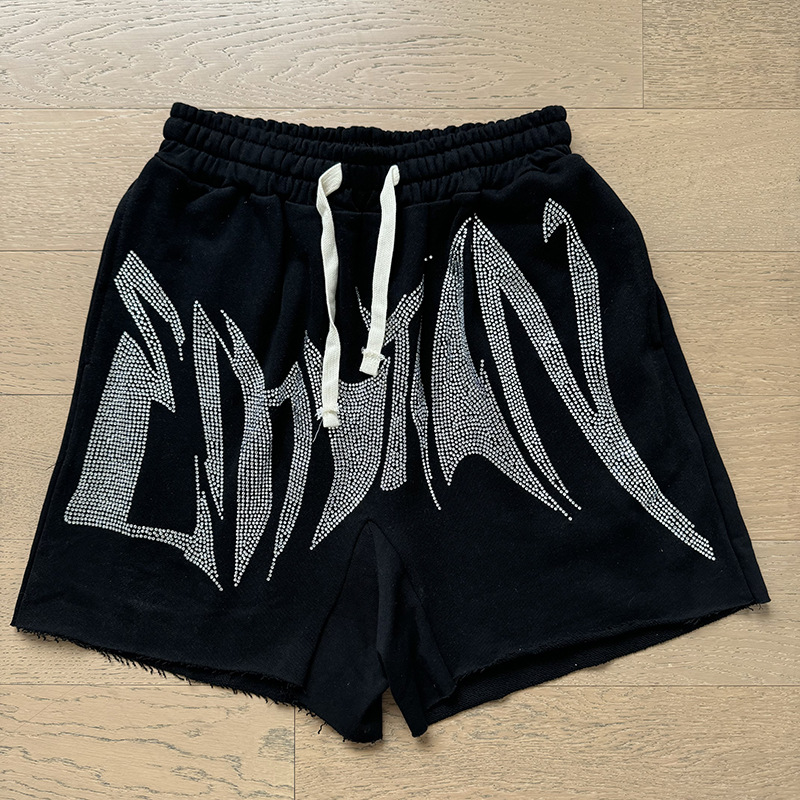 Tarjeta de marca de moda americana impresión de diamante caliente pareja de moda adolescente de verano chaqueta de manga corta camiseta