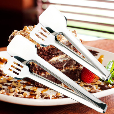 不锈钢食品夹厨房家用烘焙面包夹蛋糕夹自助餐三明治点心夹煎饼夹|ru