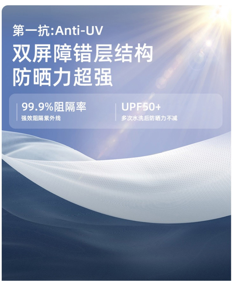 【中国直邮】防晒衣 黑胶帽檐 UPF50 防紫外线 原纱冰感防晒服 黑色 XL