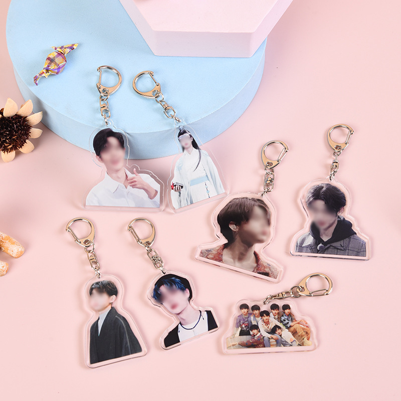 透明亚克力钥匙扣定 做明星卡通动漫人形立牌定 制周边挂件钥匙链