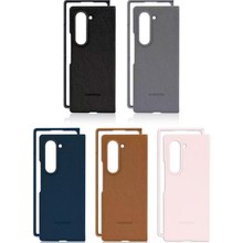 折叠屏适用三星Z Fold6皮革手机壳ZFlip6拉带素皮全包金属保护套