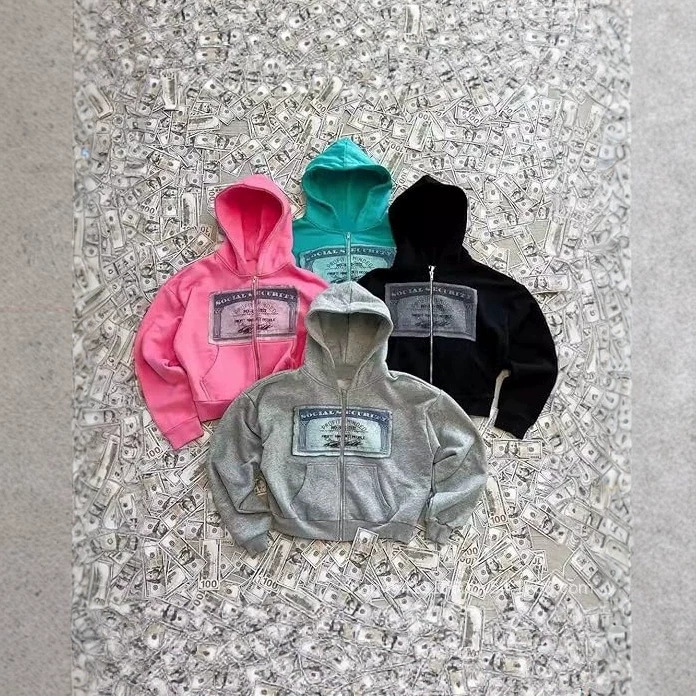 Oversized Graphic Hoodie Grunge Zip-Up Hoodie Suitable for Young Girls and Boys 2000S Couple Outfits