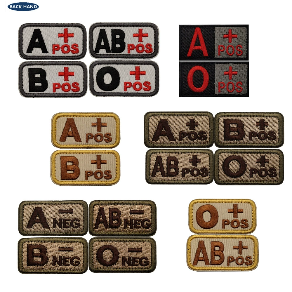 Sea Cable outdoor POS NEG Tactical Blood Type 5x2.6cm A Type B Type A Type O -embroidered Vilewood Magic Patch