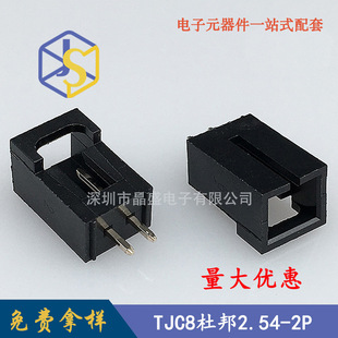 Jingsheng TJC8-2P Straight Needle Curved Needle 2.54 with Lock DuPont Black LED Connector