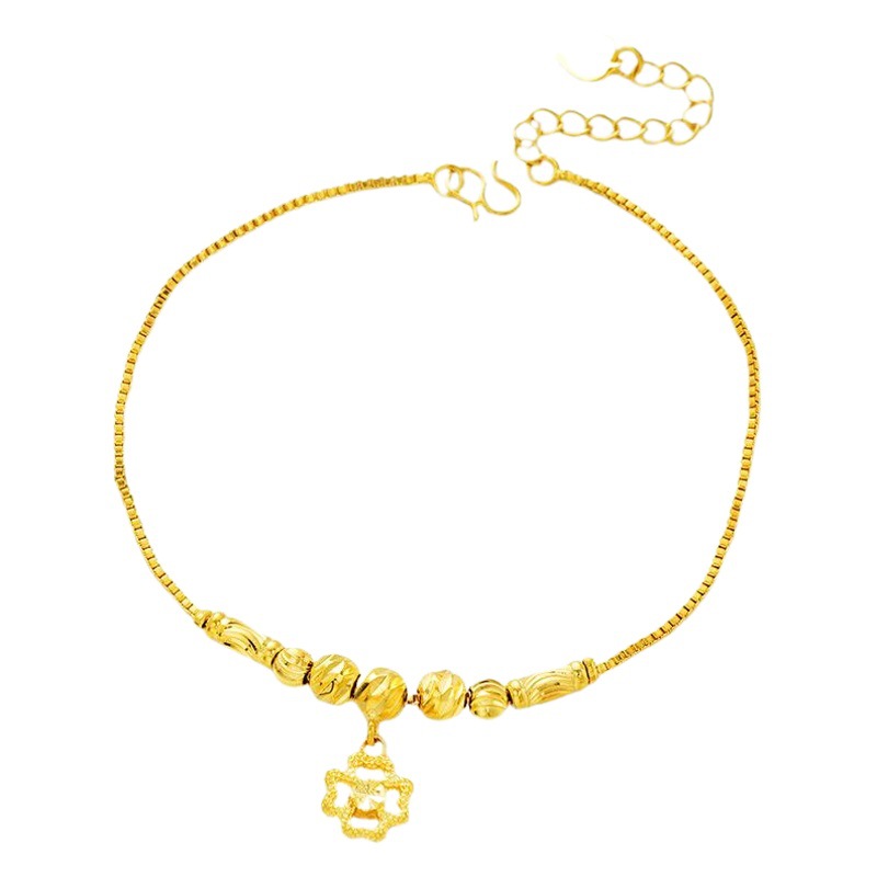 Latón chapado 24K campana de oro de doble capa para el tobillo femenino Vietnam Arena de oro de moda para el tobillo estilo Coreano moneda Europea de oro