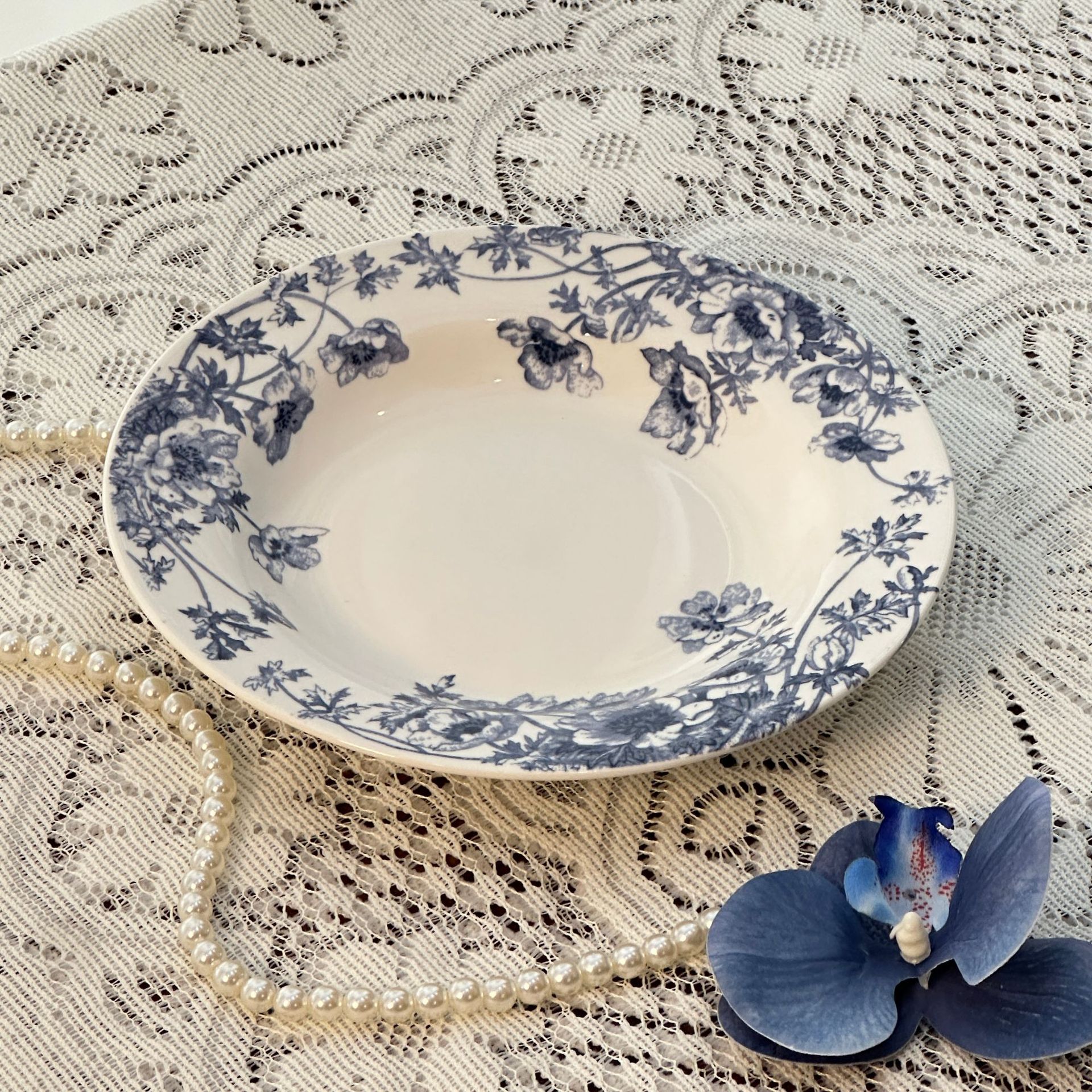 F- 8inch 수프 플레이트-블루