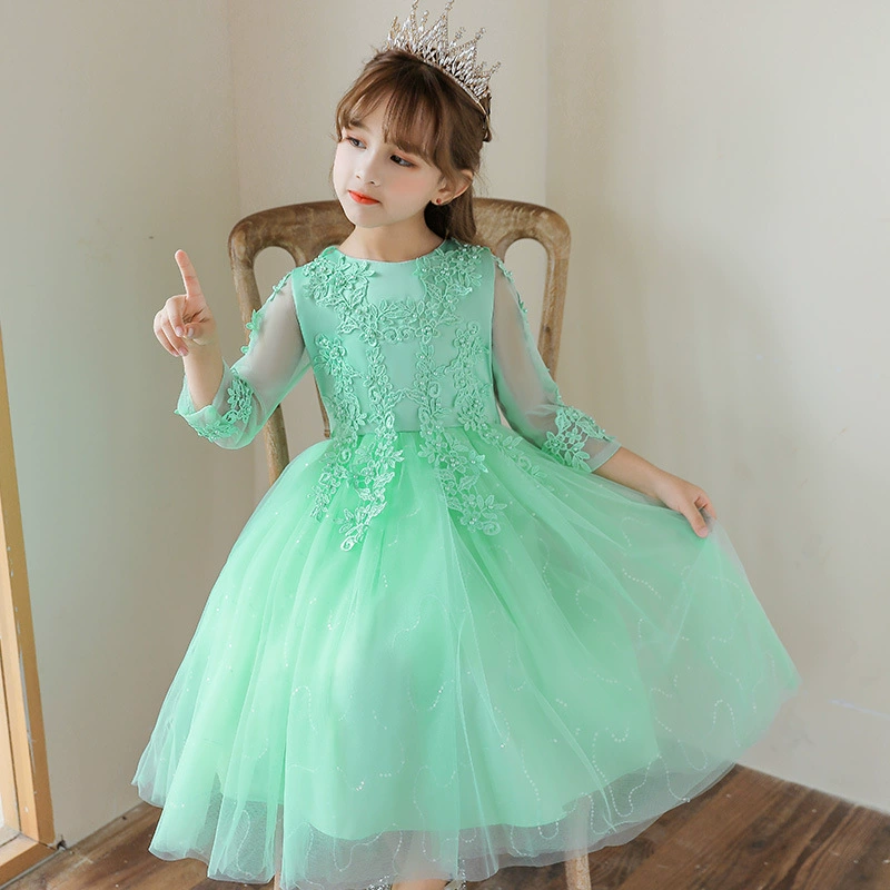 Carlisa Carisa Girls Dress Dress Net Sleeve Performance Performance Host Princess Skirt Cross -border