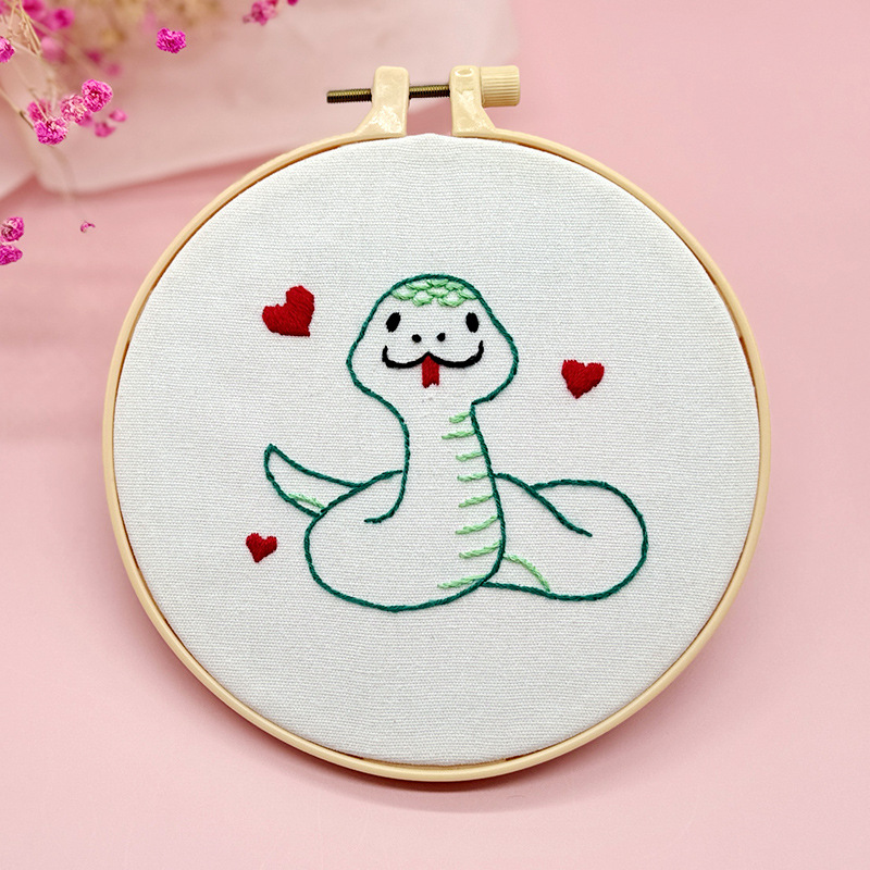 Lindo conejo bordado DIY colgando pintura de los niños Lu bordado puntada primaria práctica punto cruz dibujos animados pequeños adornos de animales