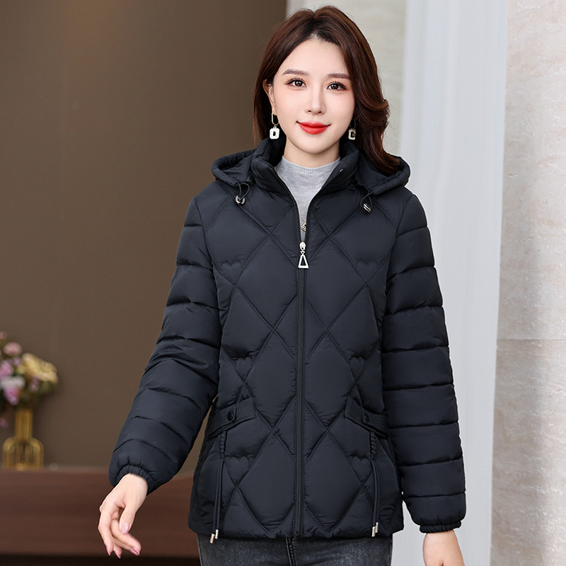 Transfronterizos invierno plumón de algodón mujer corta ropa de madres suelta chaqueta de algodón gruesa de mediana edad versátil chaqueta de algodón moda image 6