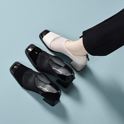 Mesh Sandals with Iron Toe, 2026 New Style, Versatile High Heel and Mid-Heel Mesh Shoes for Women, Summer Chunky Heel Spring Women's Shoes