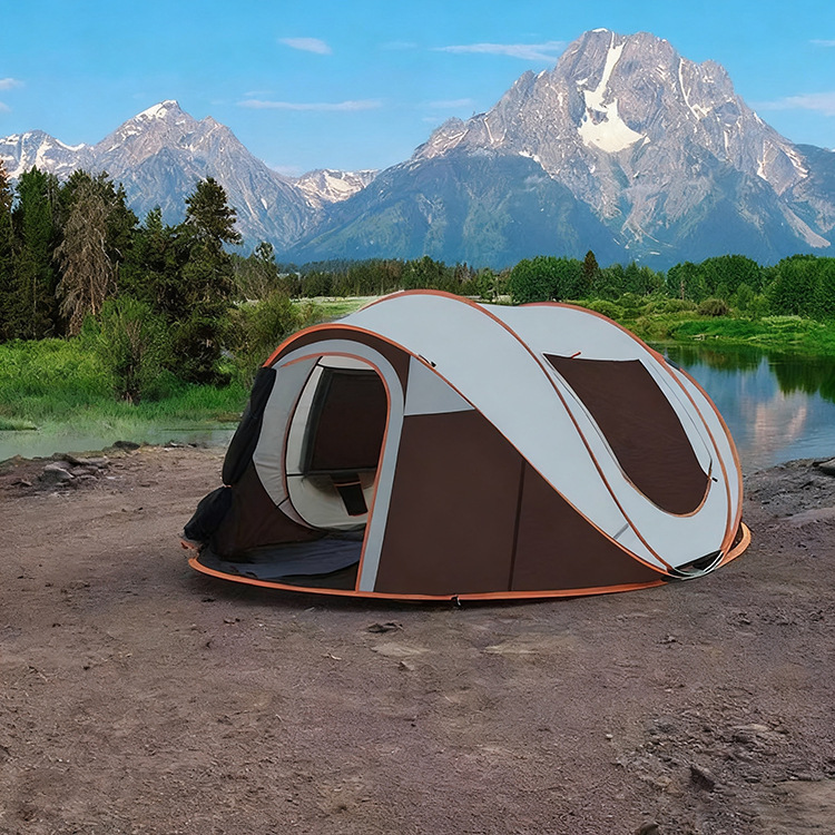Manufacturer's Outdoor Tent for 5 People, Large Size, No Installation Required, Foldable, Fully Automatic, Hand-Pull Tent for Outdoor Camping, Waterproof and Sun Protection