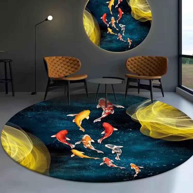 고급 라운드 카펫 가구 교수형 바구니 흔들 의자 컴퓨터 의자 먼지 방지 매트 거실 침실 비 슬립 매트 기계