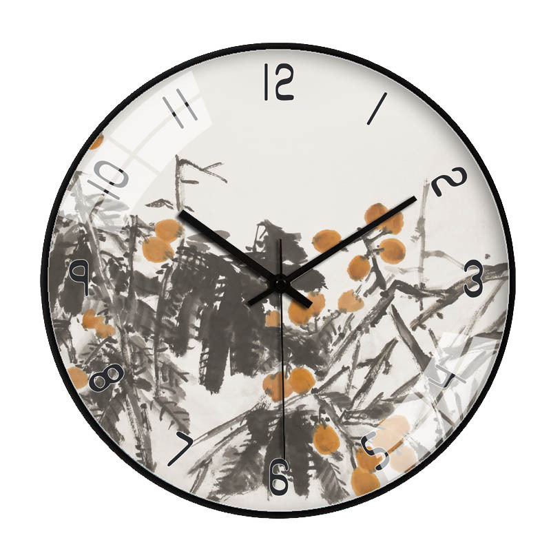 Reloj de pared de estilo chino para sala [20cm/8 pulgadas], diseño creativo moderno y atmosférico, reloj de cuarzo silencioso/artístico