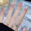 Long mountain tea, removable fake nails for manicure, mid-length, internet celebrity