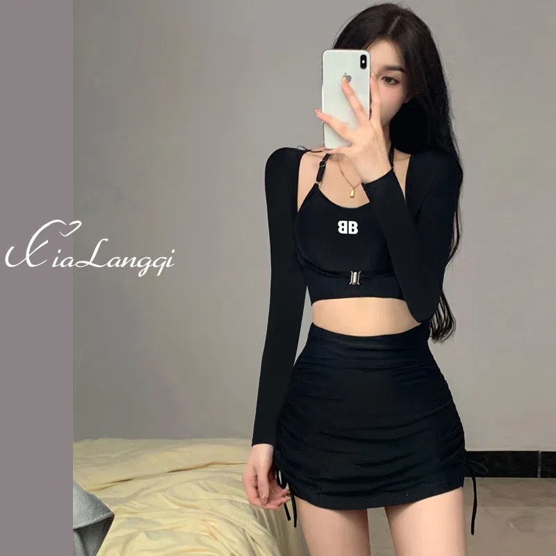 De manga larga de tres piezas traje de baño de las mujeres de la moda Delgado partido adelgazamiento traje de baño de vacaciones de primavera caliente al por mayor