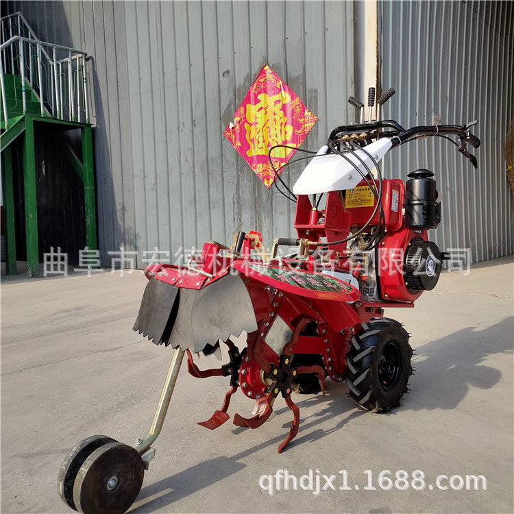 农用自走式田园管理机 手扶式开沟培土机 土豆生姜种植培土机