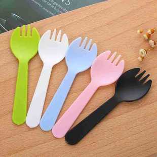 Disposable Plastic Knife, Fork and Spoon Cake Cutter with Independent Packaging Ready-Made Source Manufacturer Wholesale Fruit