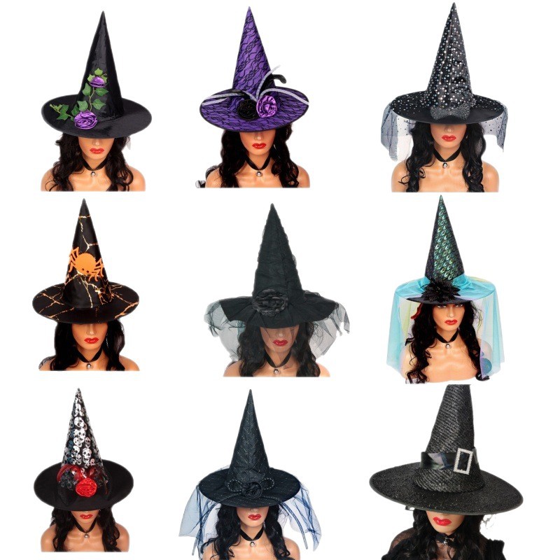 Sombreros de bruja de Halloween Sombreros de baile Sombreros de fiesta Sombreros de bruja de Halloween Sombreros de bruja mágica