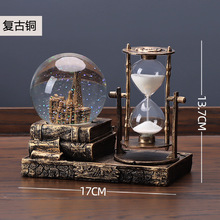 复古埃菲尔铁塔水晶球创意摆件酒柜装饰品家居客厅桌面沙漏小摆设